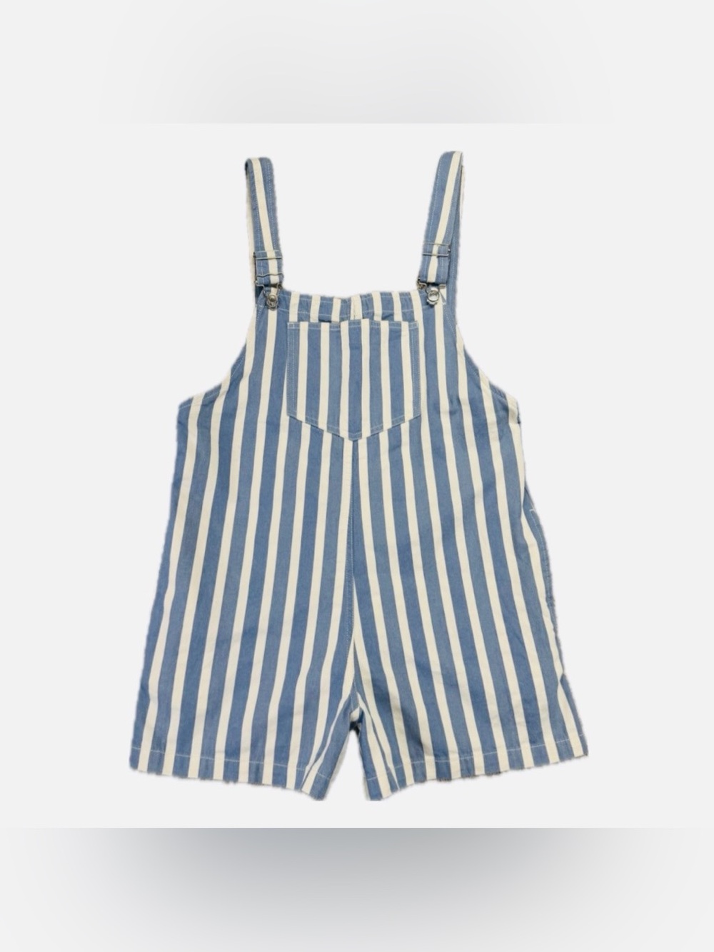 Zara Women’s Overalls Shorts Striped Cotton Blue & White 3” Inseam Small NEW
